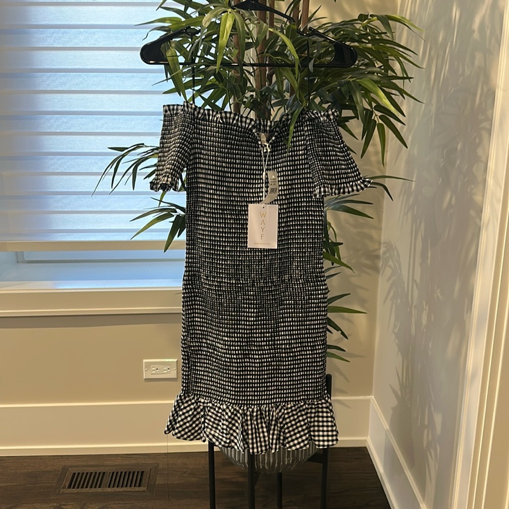 WAYF Scafati Smocked Mini Dress NWT Small